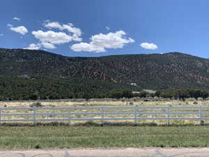 View of mountain feature with a rural view
