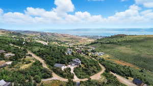 Drone / aerial view of a nearby body of water