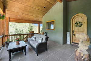 View of patio with outdoor lounge area