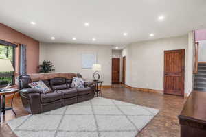 Flexible space for rec room, media room, or home gym.