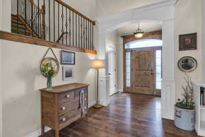 Entry surprises guest with delight as the creative floor plan is unique to Utah County.