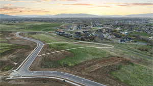 Drone / aerial view with a mountain view