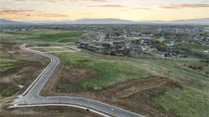 Aerial view featuring a mountain view