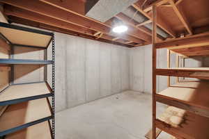 View of unfinished basement
