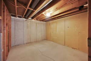 View of unfinished basement