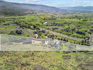 View of property location featuring property parcel outlined and a mountain backdrop