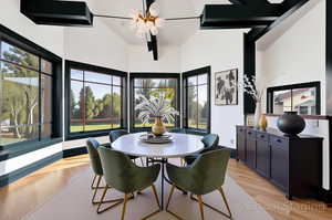 Dining room featuring light wood-type flooring