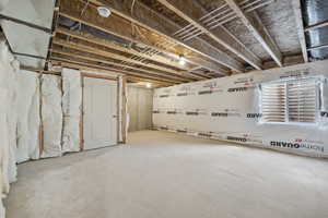 View of unfinished below grade area