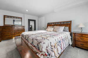Bedroom featuring carpet flooring