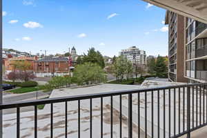 Balcony featuring a residential view