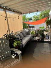 Exterior space featuring an outdoor living space