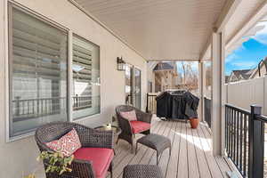 Covered back deck to enjoy the backyard under shade
