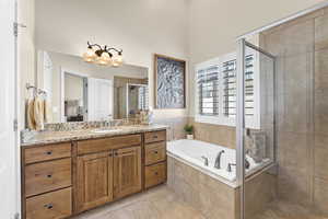 Spacious primary bathroom