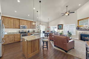 Custom kitchen with beautiful hardwood floors