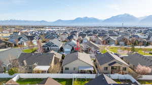 Back of house showing house faces east and the Wasatch Mountain Range