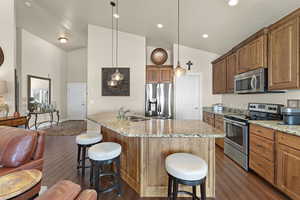 Enjoy the ease of granite countertops in your large kitchen