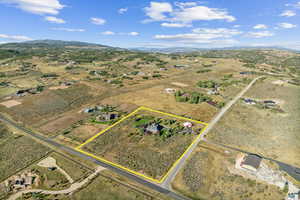 Bird's eye view with a rural view and a mountain view