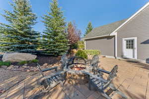 View of patio / terrace featuring a fire pit