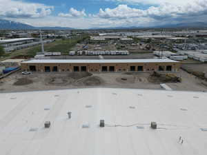 Drone / aerial view with a mountain view