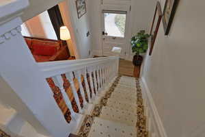 Stairs with baseboards