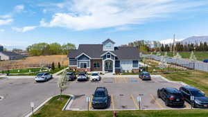 Clubhouse with visitor parking