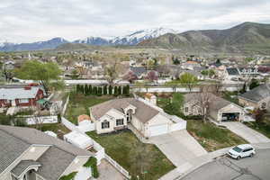 Aerial view featuring a mountain view and a residential view