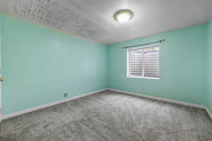 Unfurnished room with baseboards and carpet flooring