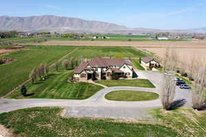 Drone / aerial view featuring a rural view and a mountain view