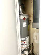 Utilities with gas water heater and electric panel