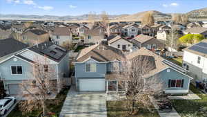 Bird's eye view with a mountain view and a residential view