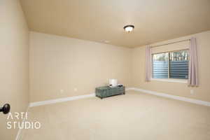 One of three basement bedrooms