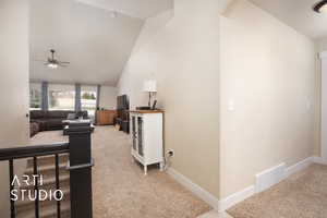 Entry with high vaulted ceiling