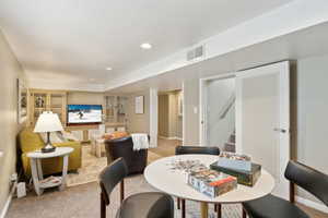 Family room with gas fireplace