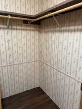 Interior space with dark wood-type flooring