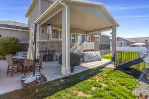 View of patio / terrace featuring outdoor dining area and fence
