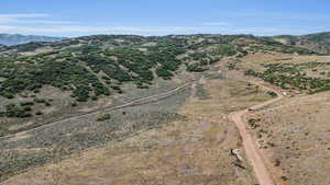 Birds eye view of property featuring a mountain view