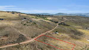 Bird's eye view with a rural view and a mountain view
