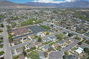Drone / aerial view with a mountain view and a residential view