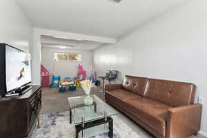 Living room with carpet