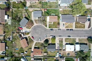 Bird's eye view with a residential view