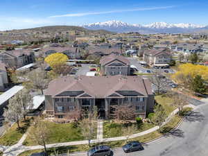 Drone / aerial view featuring a mountain view and a residential view