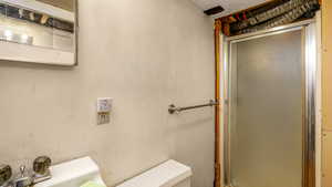 Bathroom with a shower stall