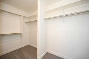 Grand closet with built in organizers.