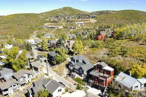 Aerial view with a residential view and a mountain view