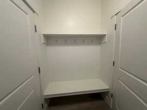 Mudroom with wood finished floors