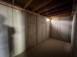 View of unfinished basement