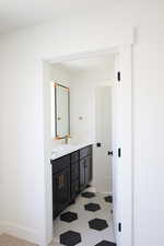 Bathroom with a sink and double vanity