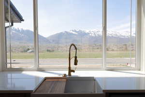 Mountain view featuring a rural view