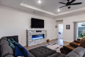 Living room ft. upgraded fireplace