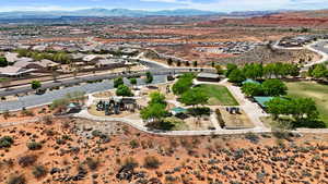 Bird's eye view featuring a mountain view
